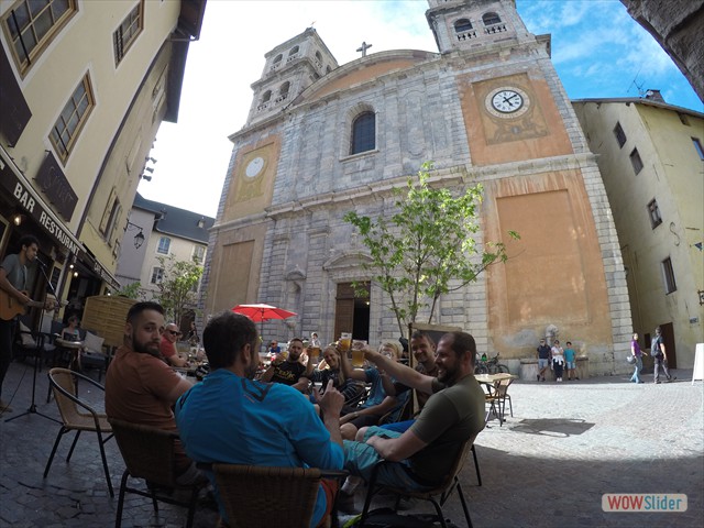 Post ride beers - Briancon