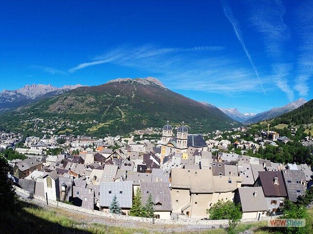 Historic Briançon surrounded by mountains