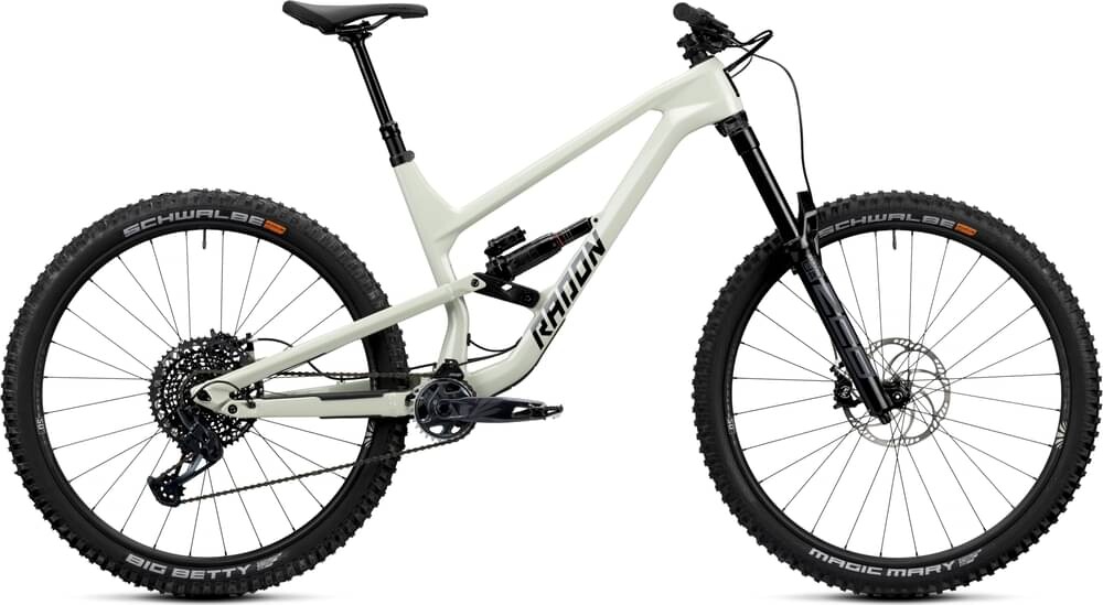 Side view of a Radon mountain bike available for hire