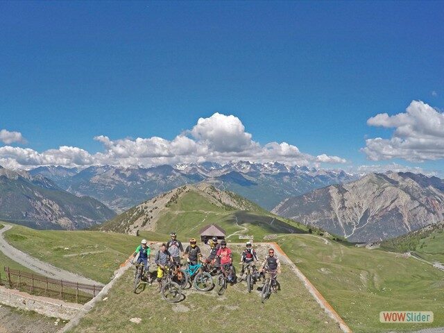 Riders taking in the scenery on an Alpine bike trip